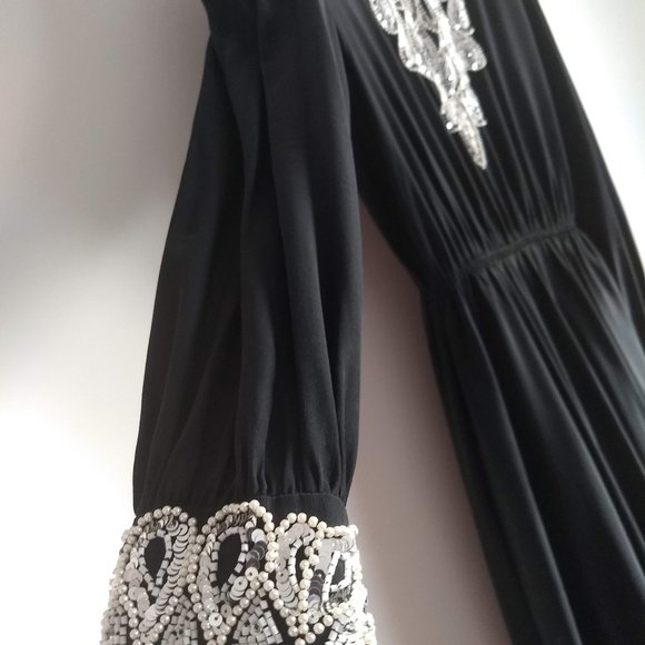 vintage 80s stunning elegant silk cocktail dress sequin🎈HOST PICK🎈 - Picture 5 of 14